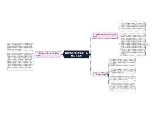 解除劳动合同通知书什么情况下无效