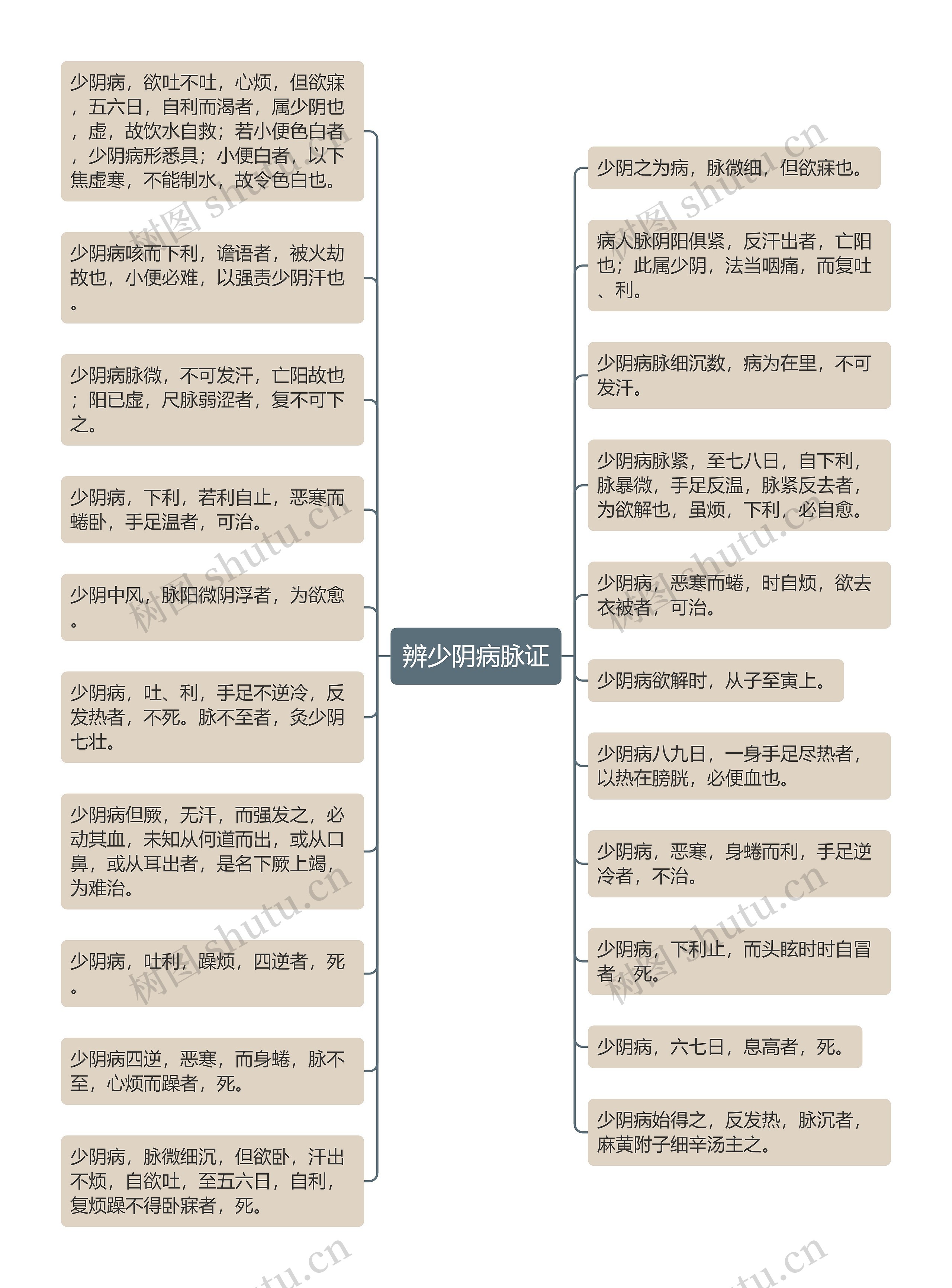 辨少阴病脉证思维导图