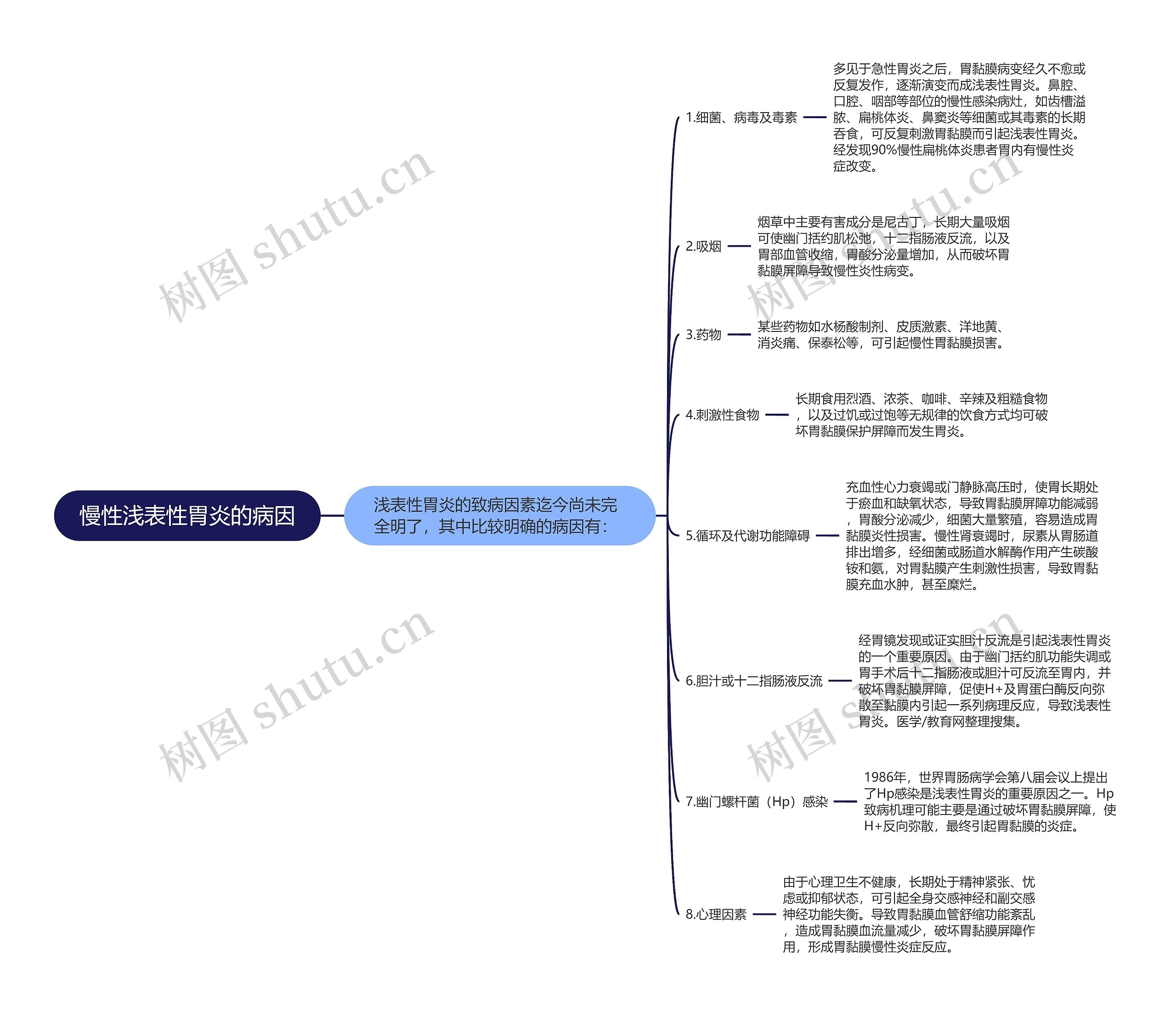 慢性浅表性胃炎的病因思维导图