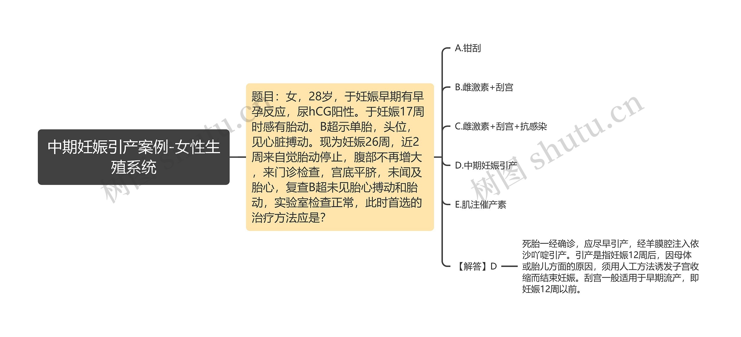 中期妊娠引产案例-女性生殖系统思维导图