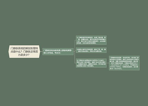 门静脉系统的解剖生理特点是什么？门静脉正常压力是多少？