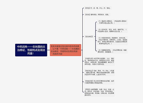 中药词典——生地黄的主治病证、性能特点及用法用量！