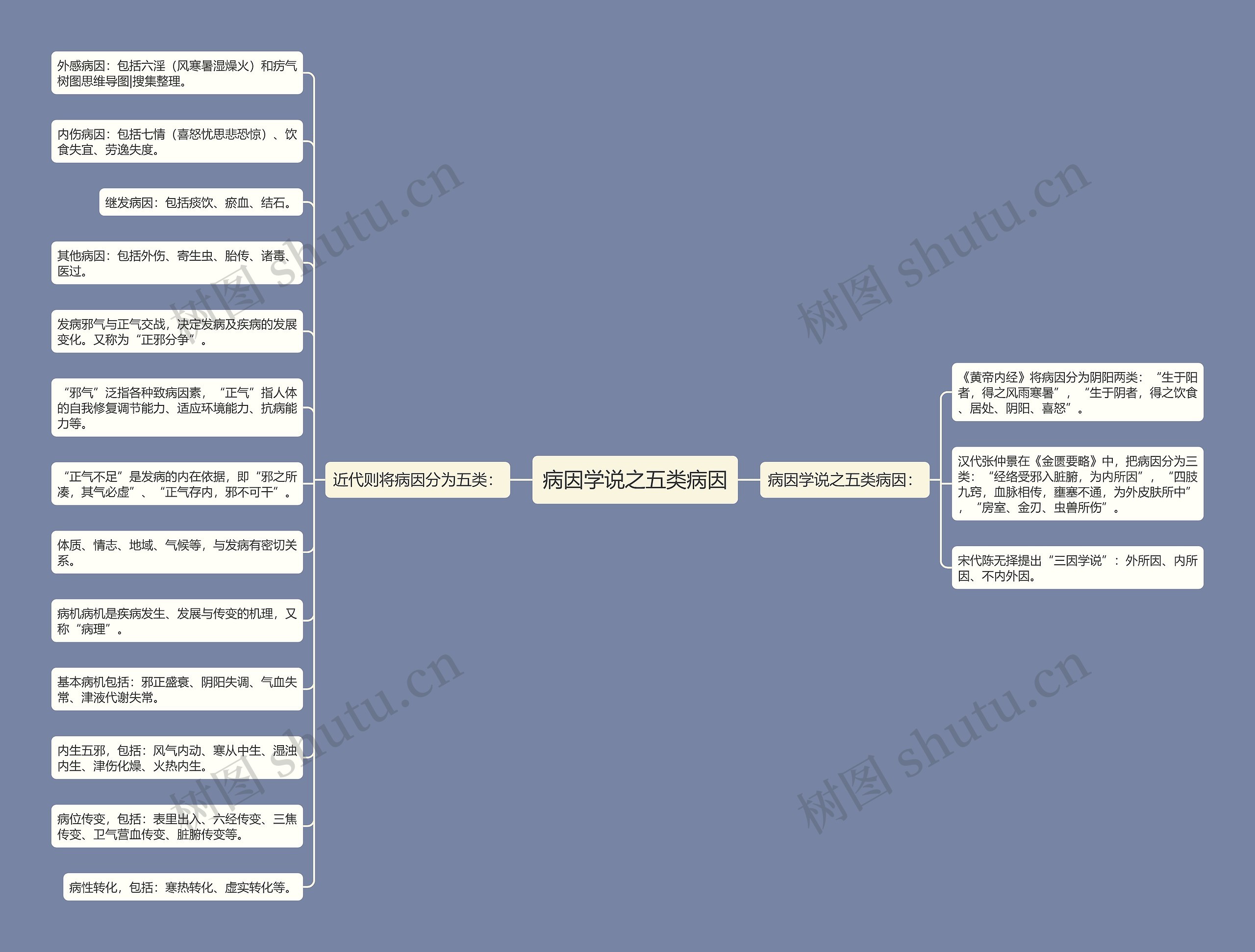 病因学说之五类病因思维导图