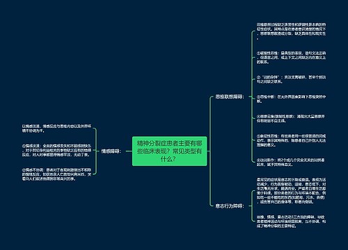 精神分裂症患者主要有哪些临床表现？常见类型有什么？