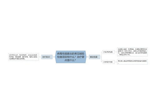 病毒性脑膜炎的常见辅助检查项目有什么？治疗要点是什么？