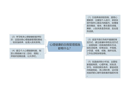 心理健康的自我管理措施都有什么？