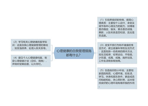 心理健康的自我管理措施都有什么？