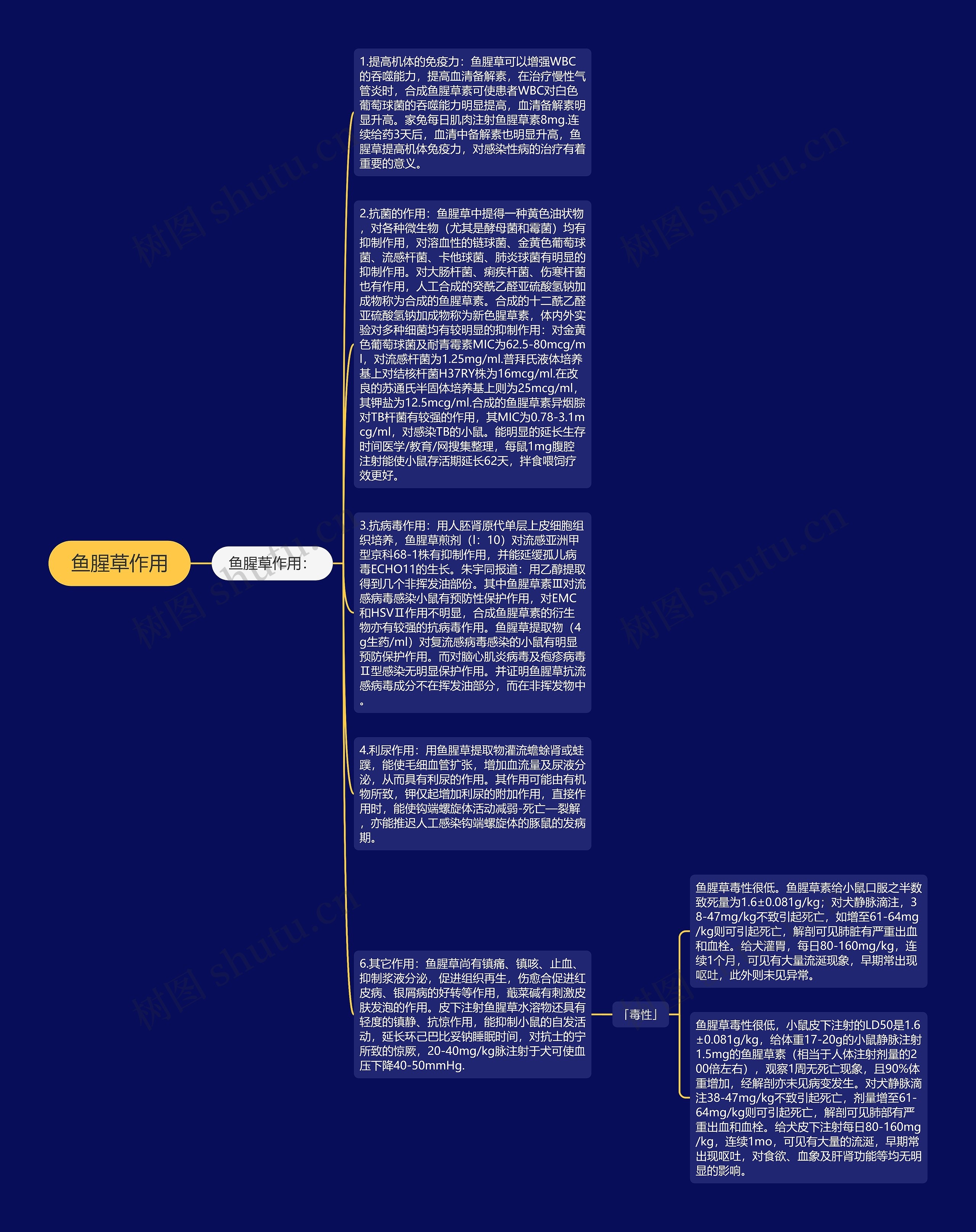 鱼腥草作用思维导图