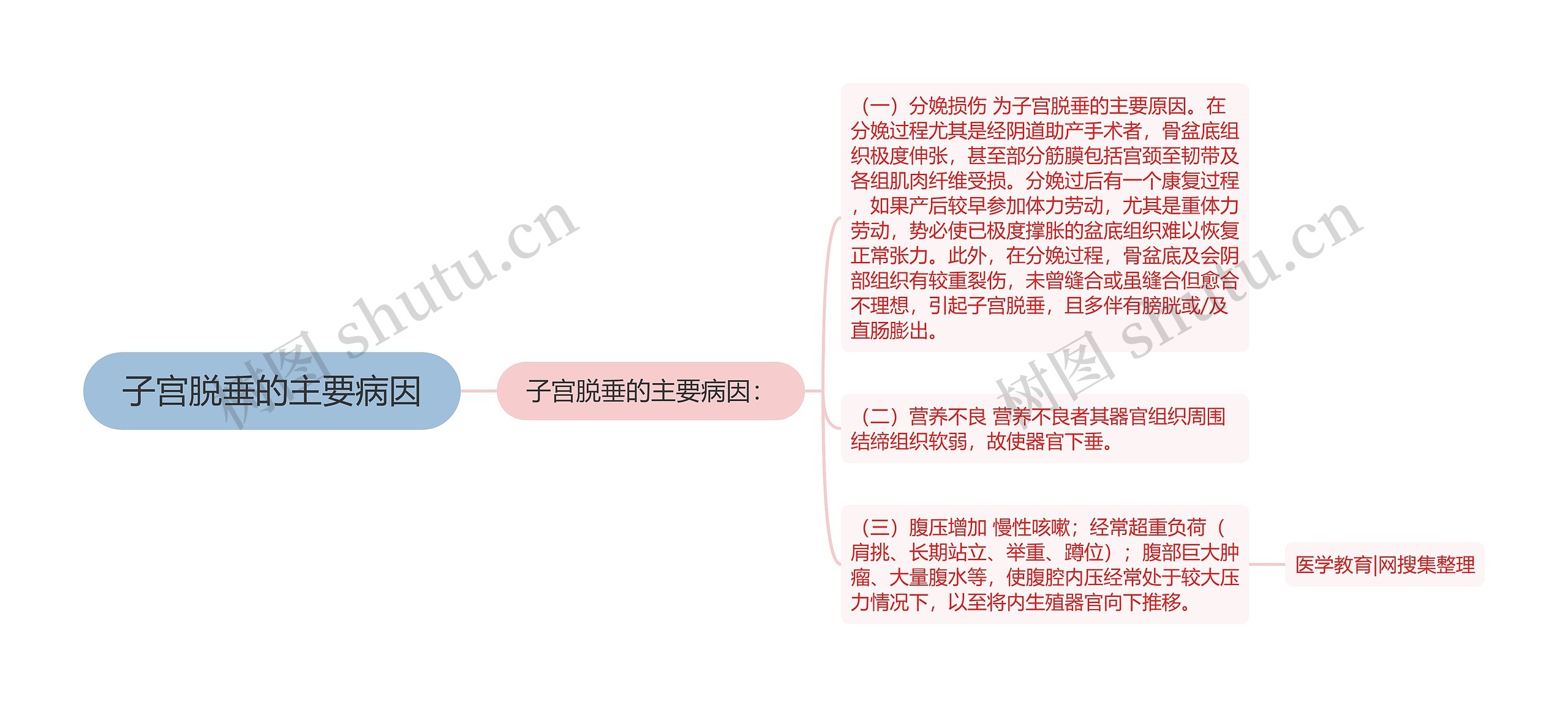 子宫脱垂的主要病因思维导图