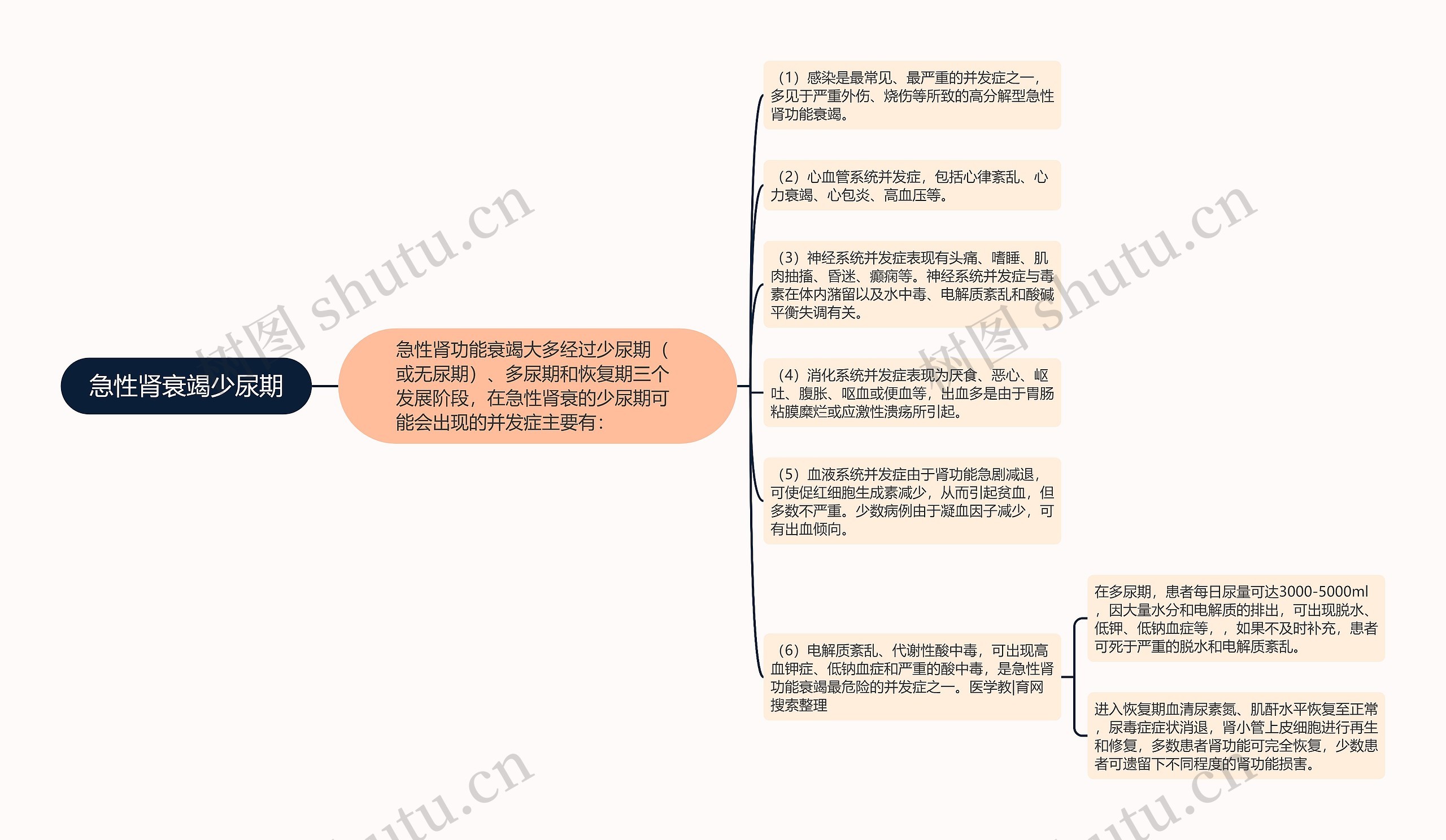 急性肾衰竭少尿期思维导图