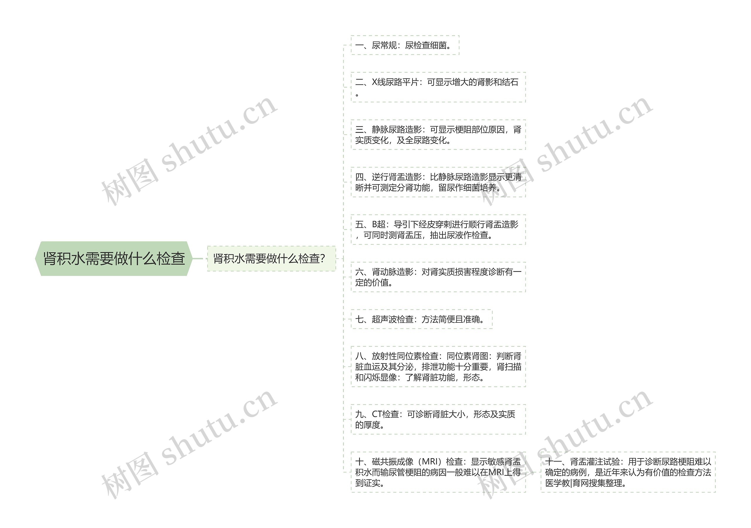 肾积水需要做什么检查思维导图