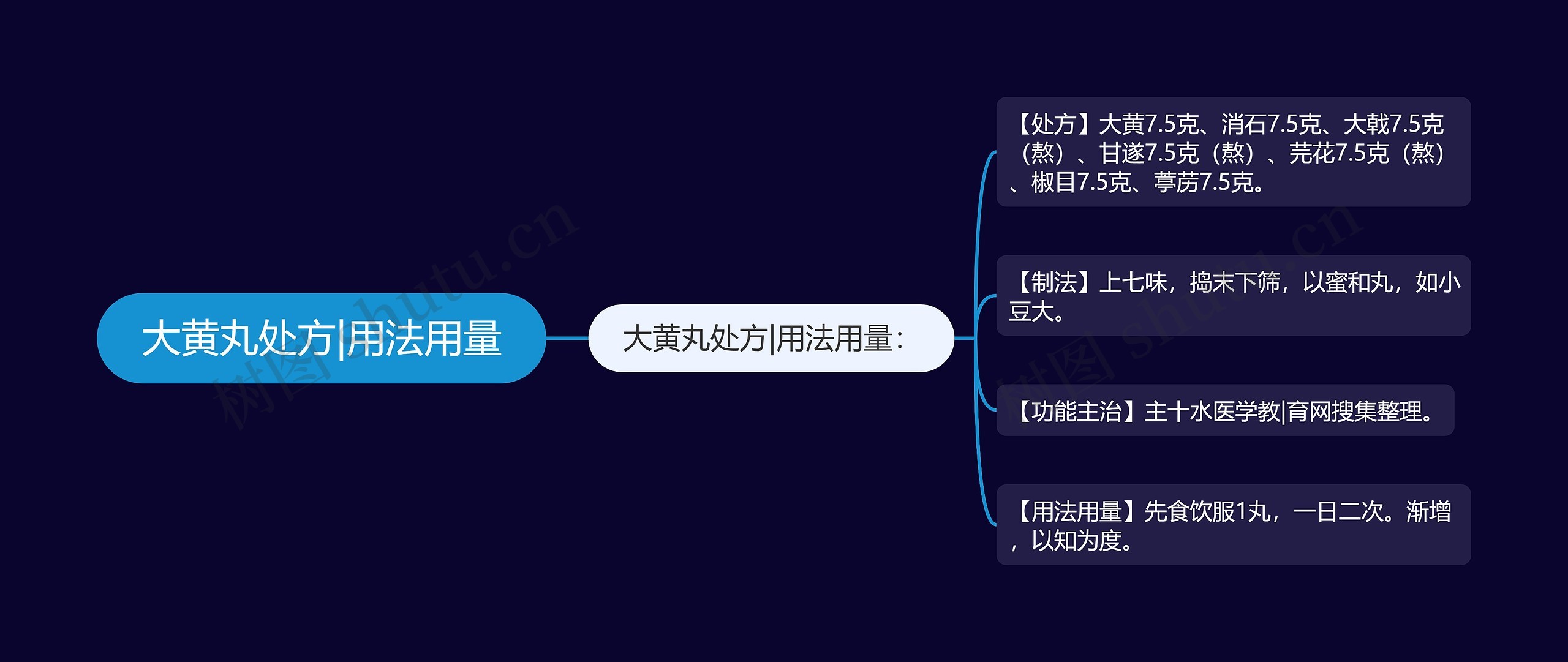 大黄丸处方|用法用量思维导图