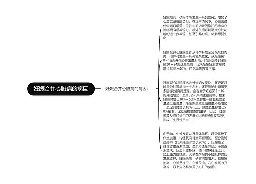 妊娠合并心脏病的病因