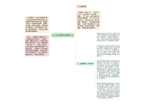 小儿的生理特点都是什么