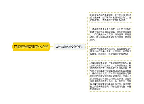 口腔白斑病理变化介绍