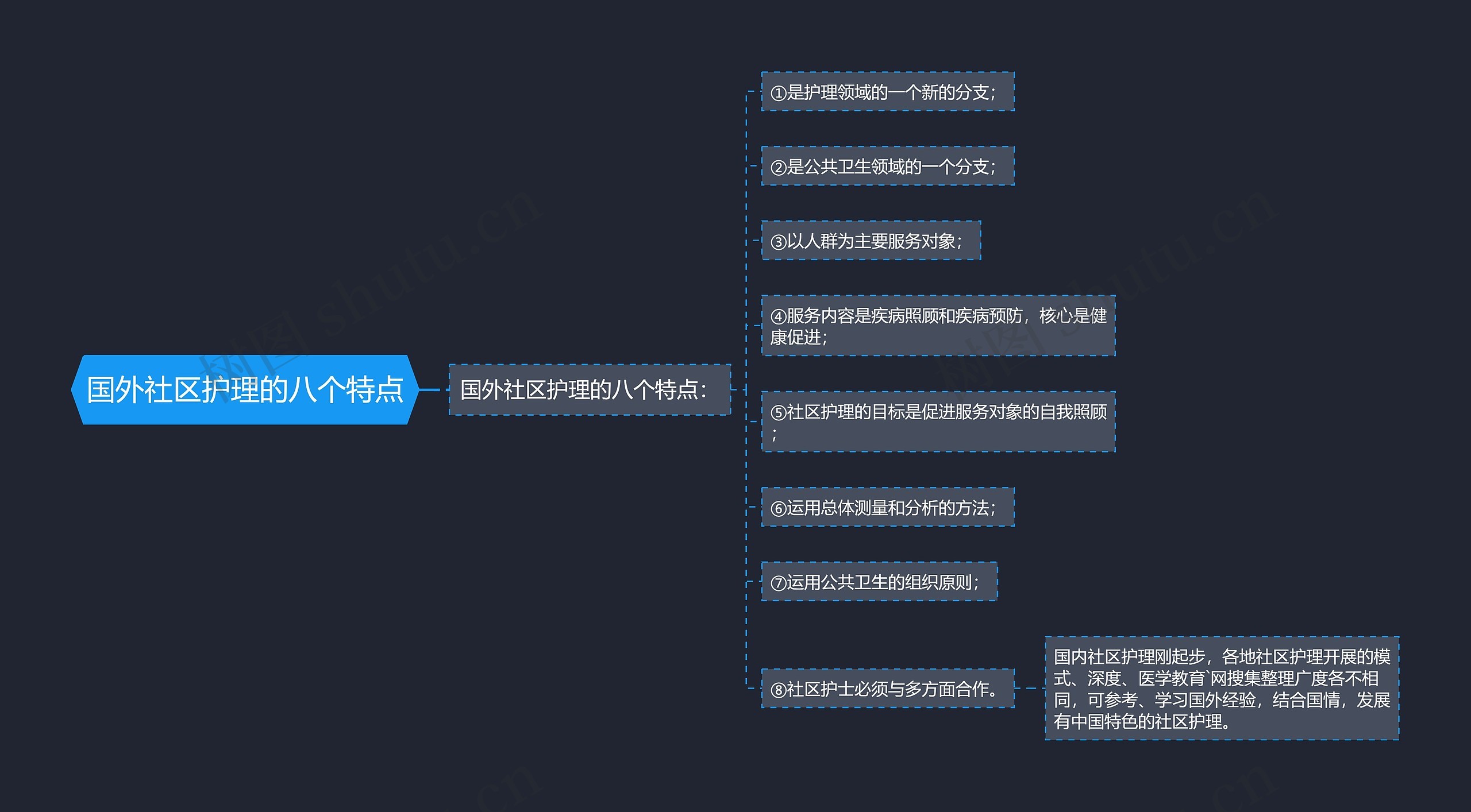 国外社区护理的八个特点思维导图