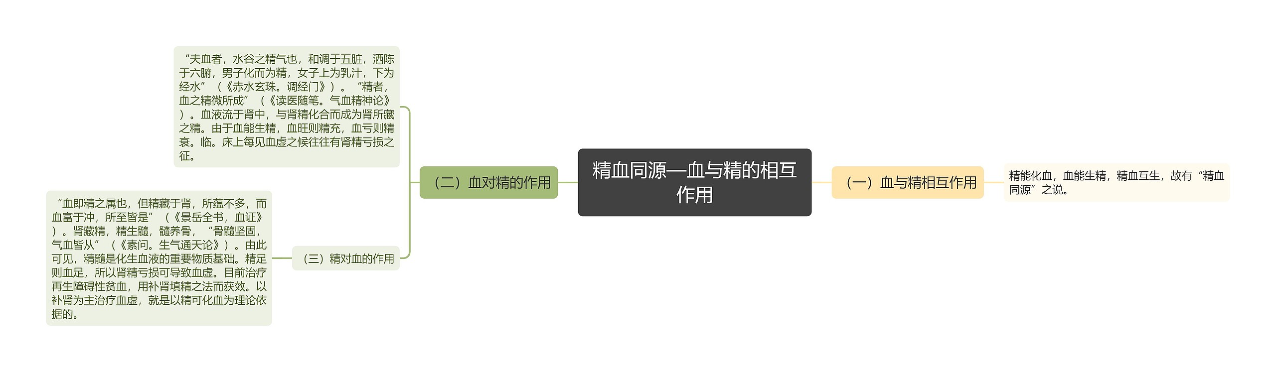 精血同源—血与精的相互作用思维导图