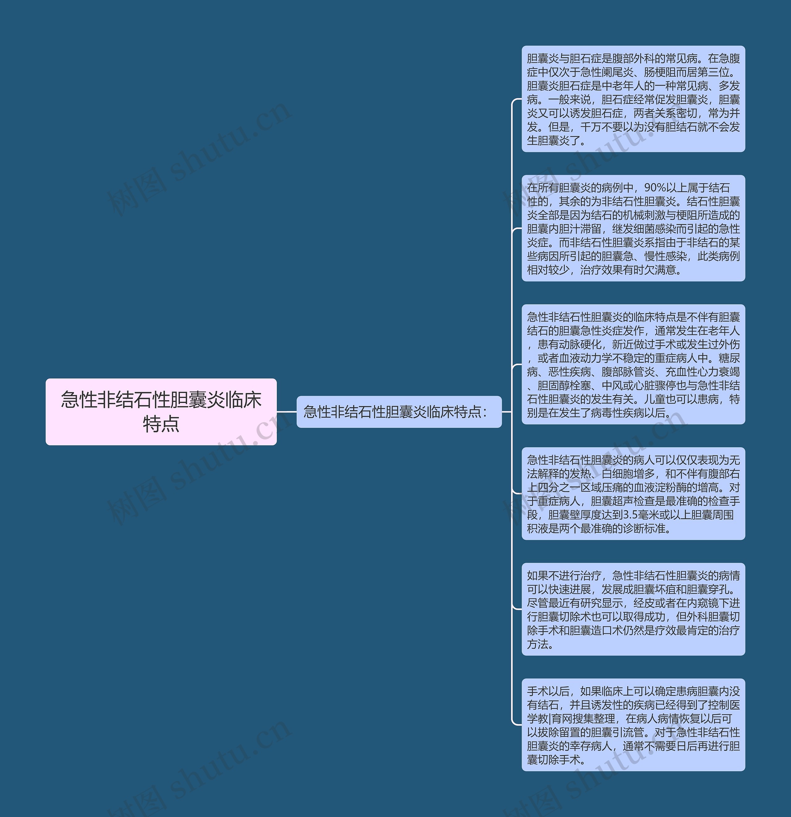 急性非结石性胆囊炎临床特点思维导图