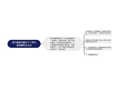 婴儿嘴唇内壁长了一些白色的颗粒怎么办