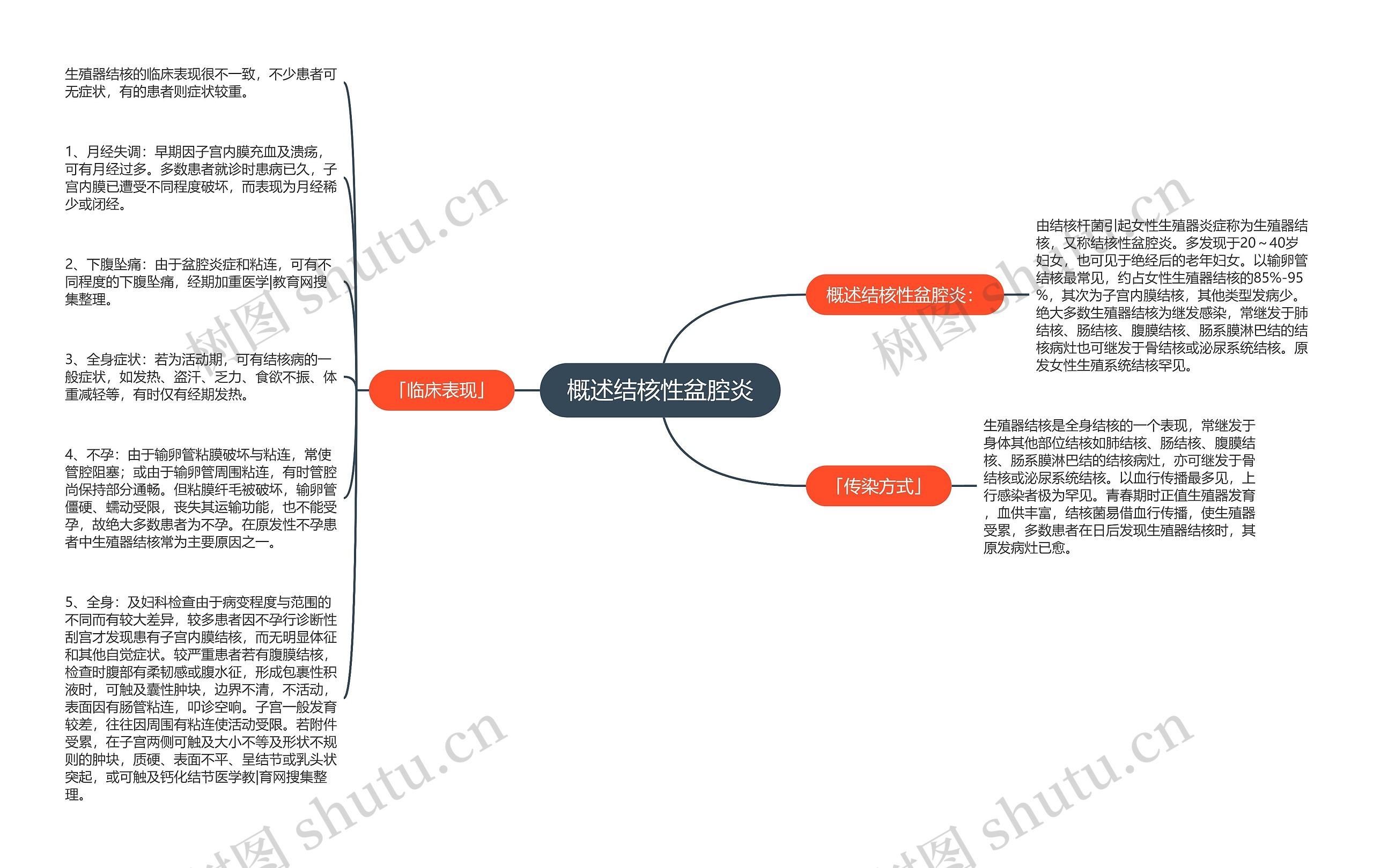 概述结核性盆腔炎思维导图