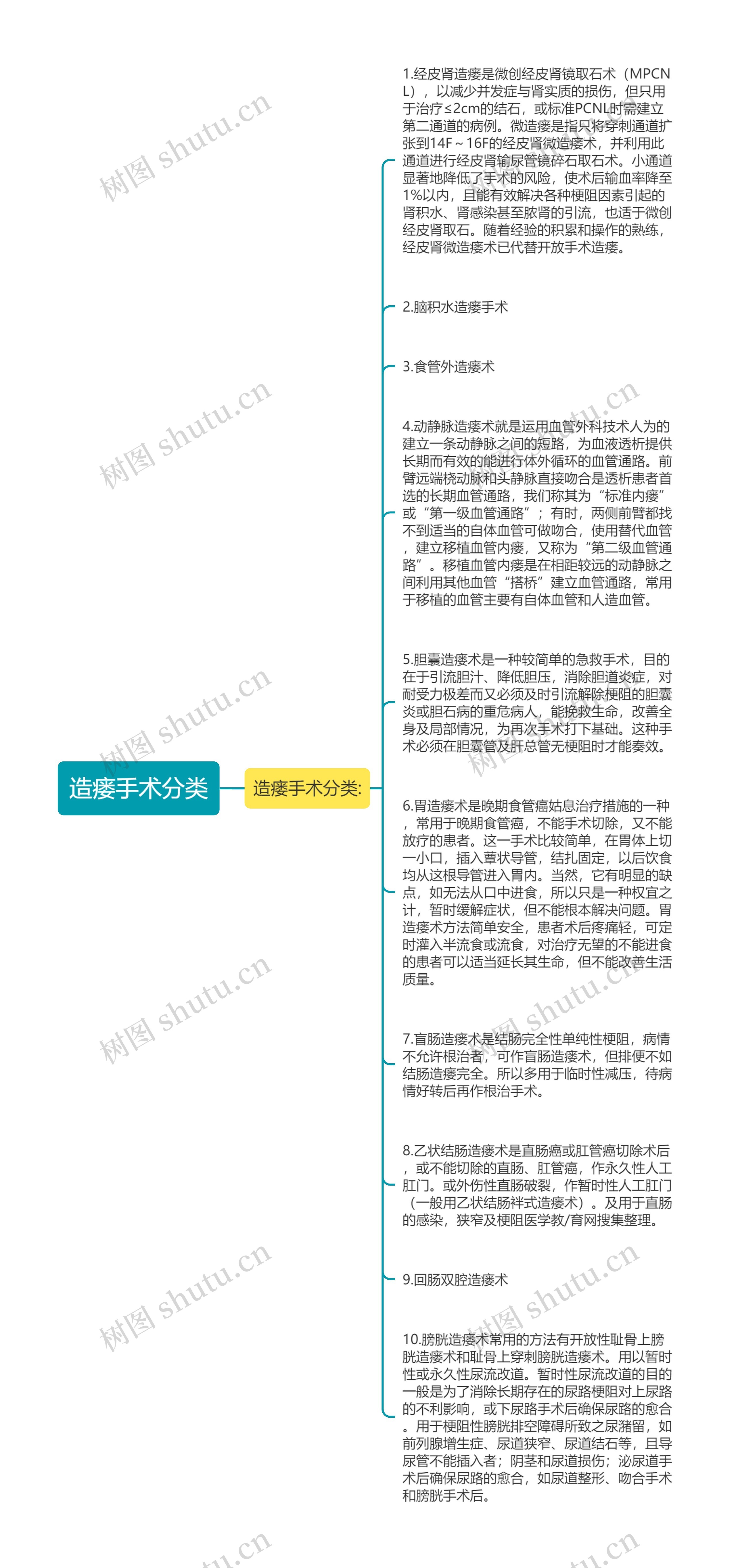 造瘘手术分类思维导图