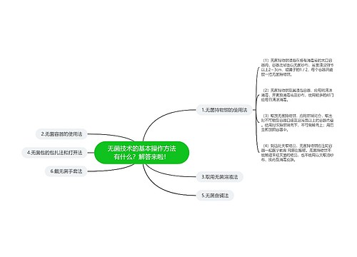 无菌技术的基本操作方法有什么？解答来啦！