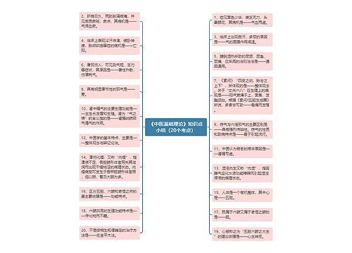 《中医基础理论》知识点小结（20个考点）
