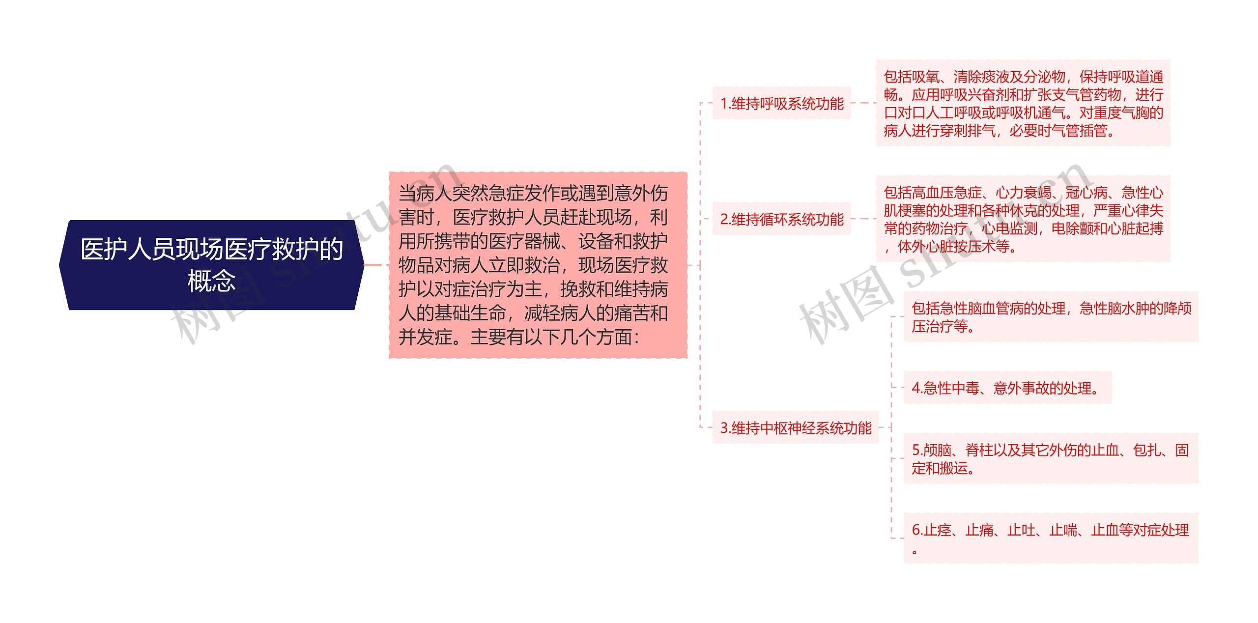 医护人员现场医疗救护的概念思维导图