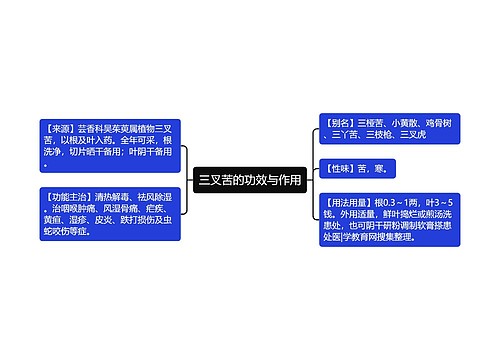 三叉苦的功效与作用