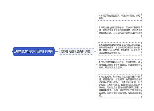 动静脉内瘘术后内科护理