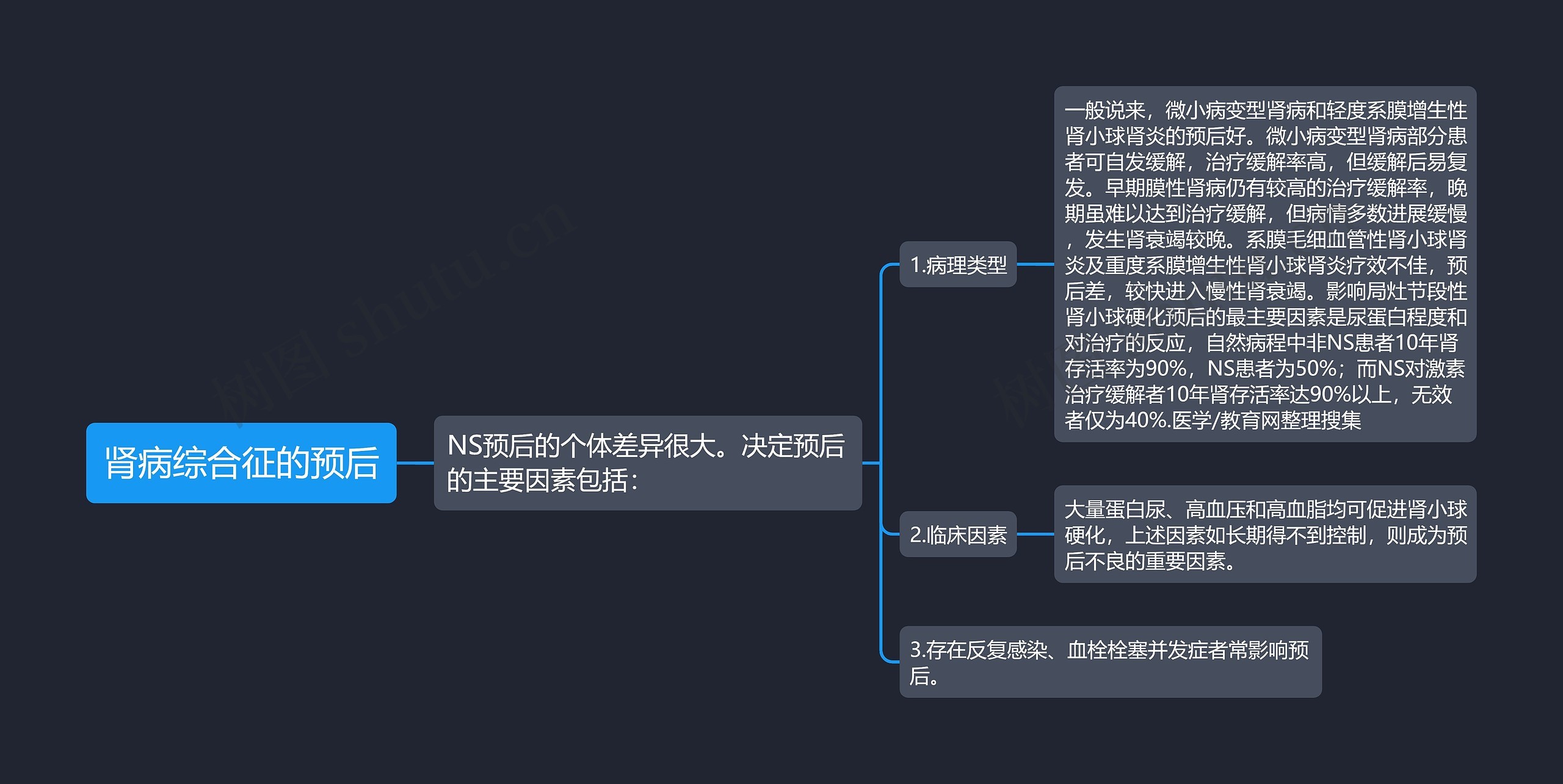 肾病综合征的预后思维导图