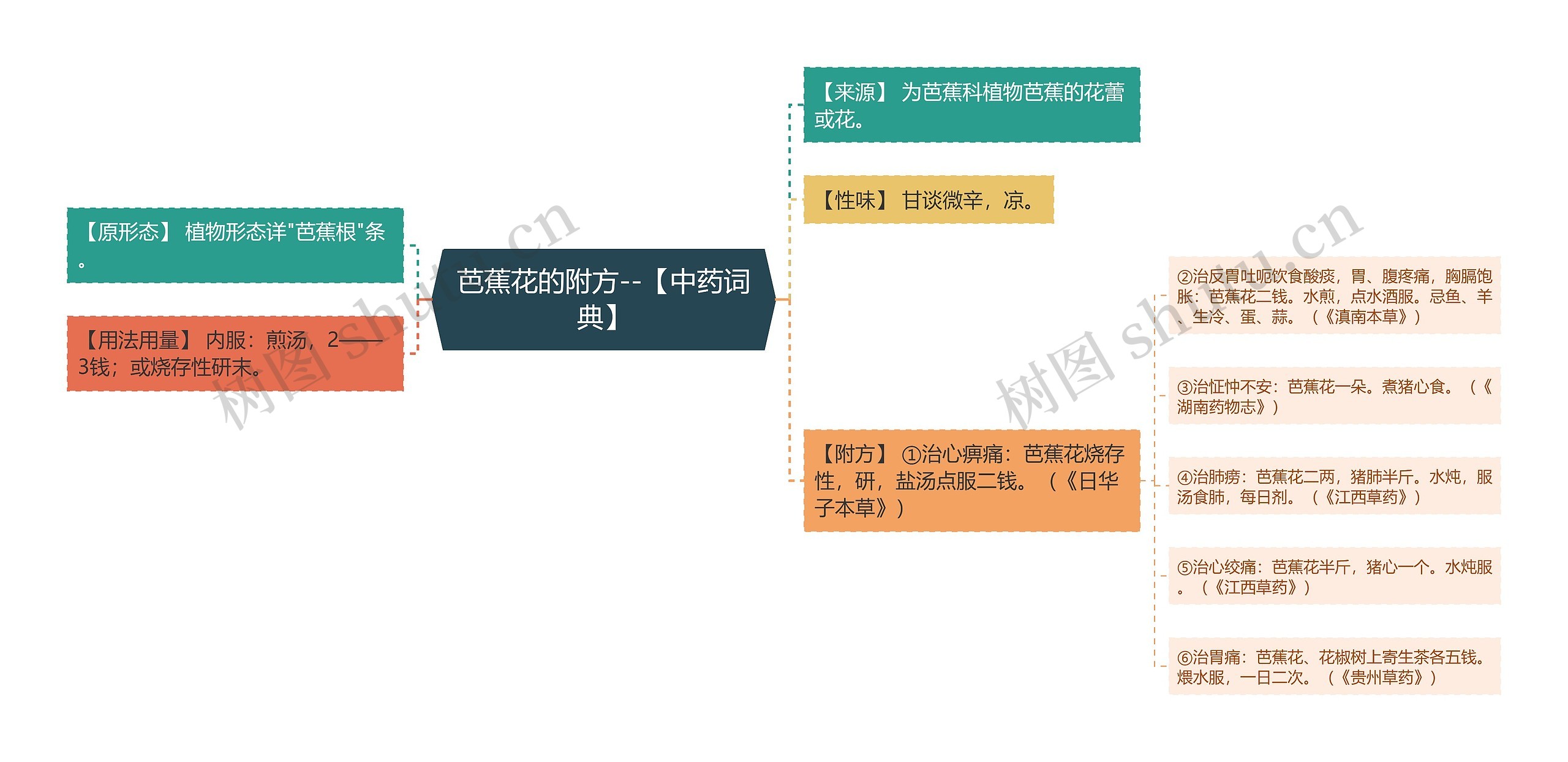 芭蕉花的附方--【中药词典】思维导图