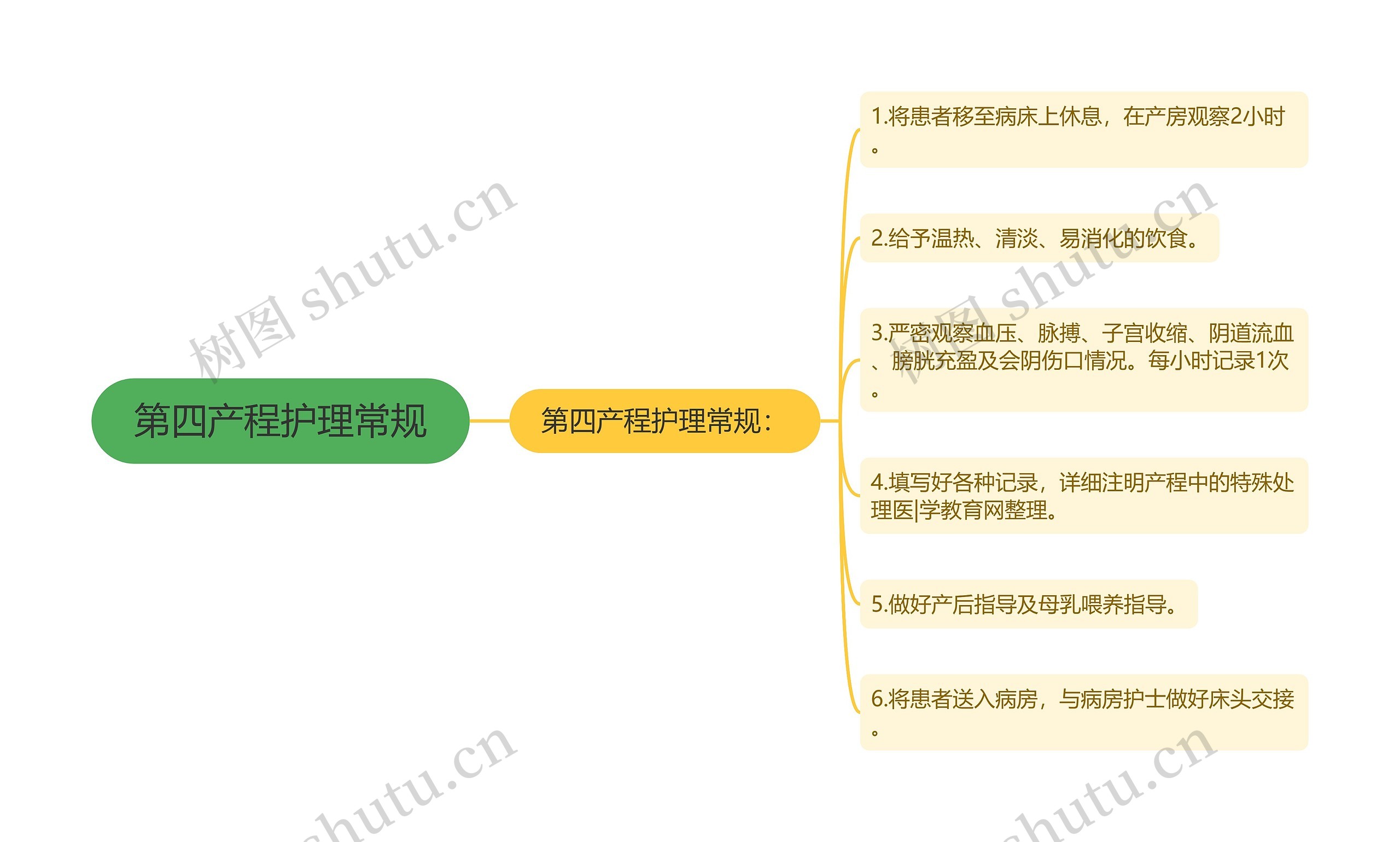 第四产程护理常规思维导图