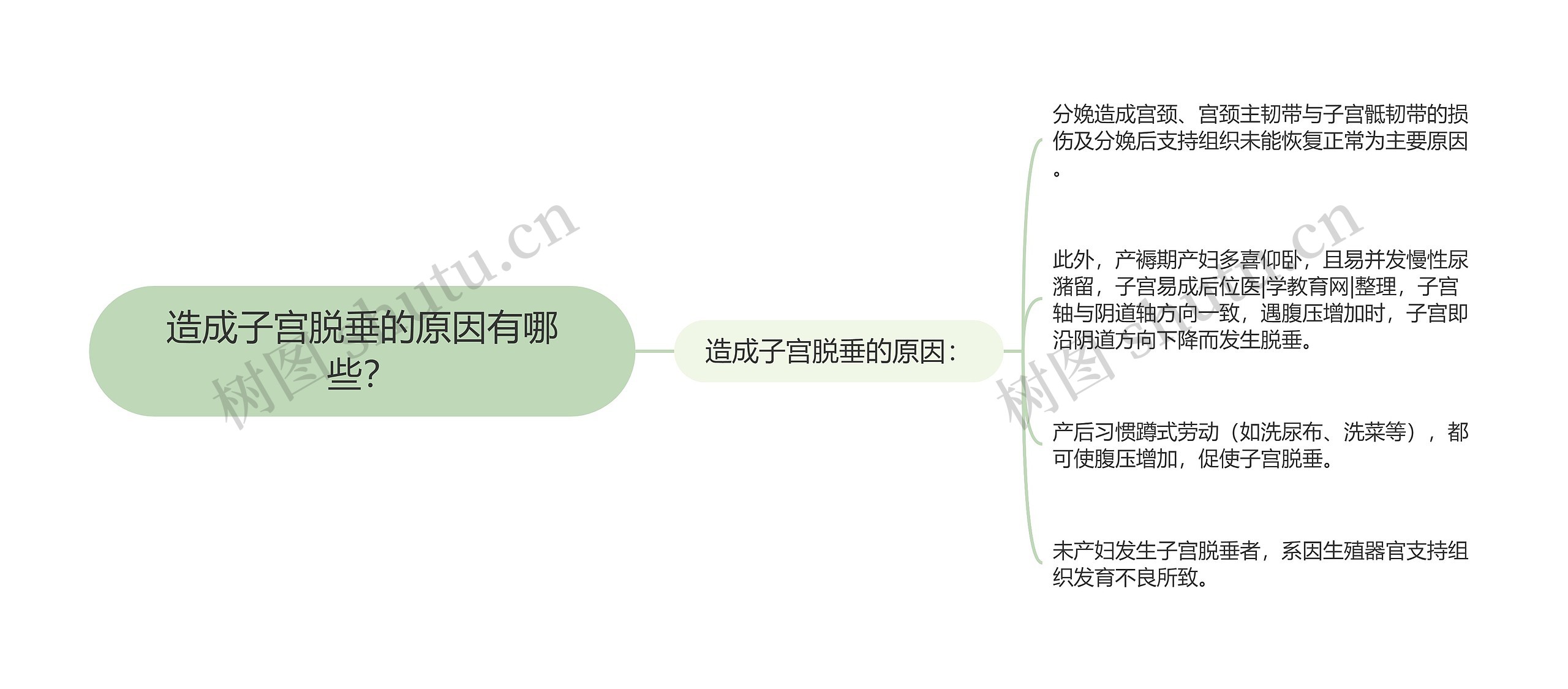 造成子宫脱垂的原因有哪些？思维导图