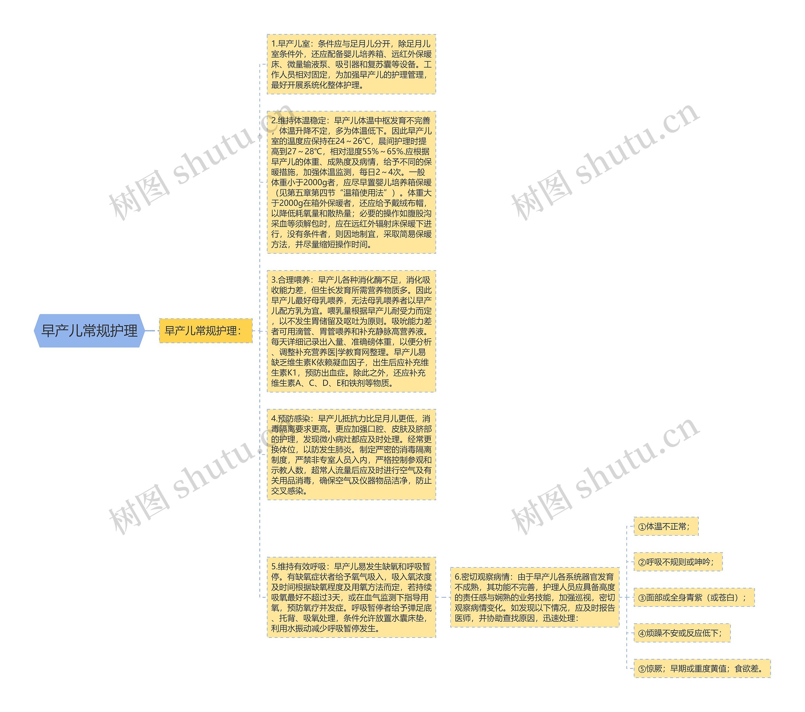 早产儿常规护理思维导图