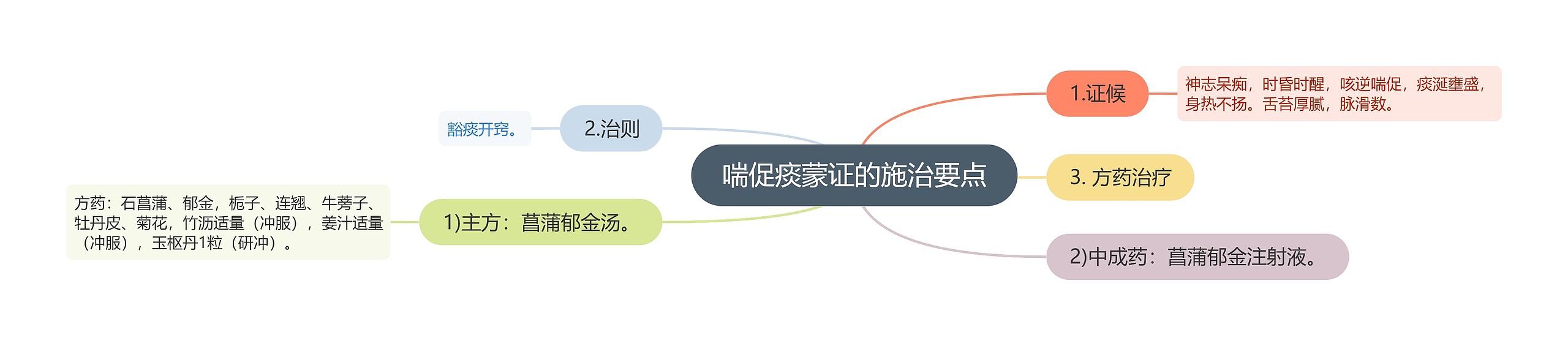 喘促痰蒙证的施治要点思维导图