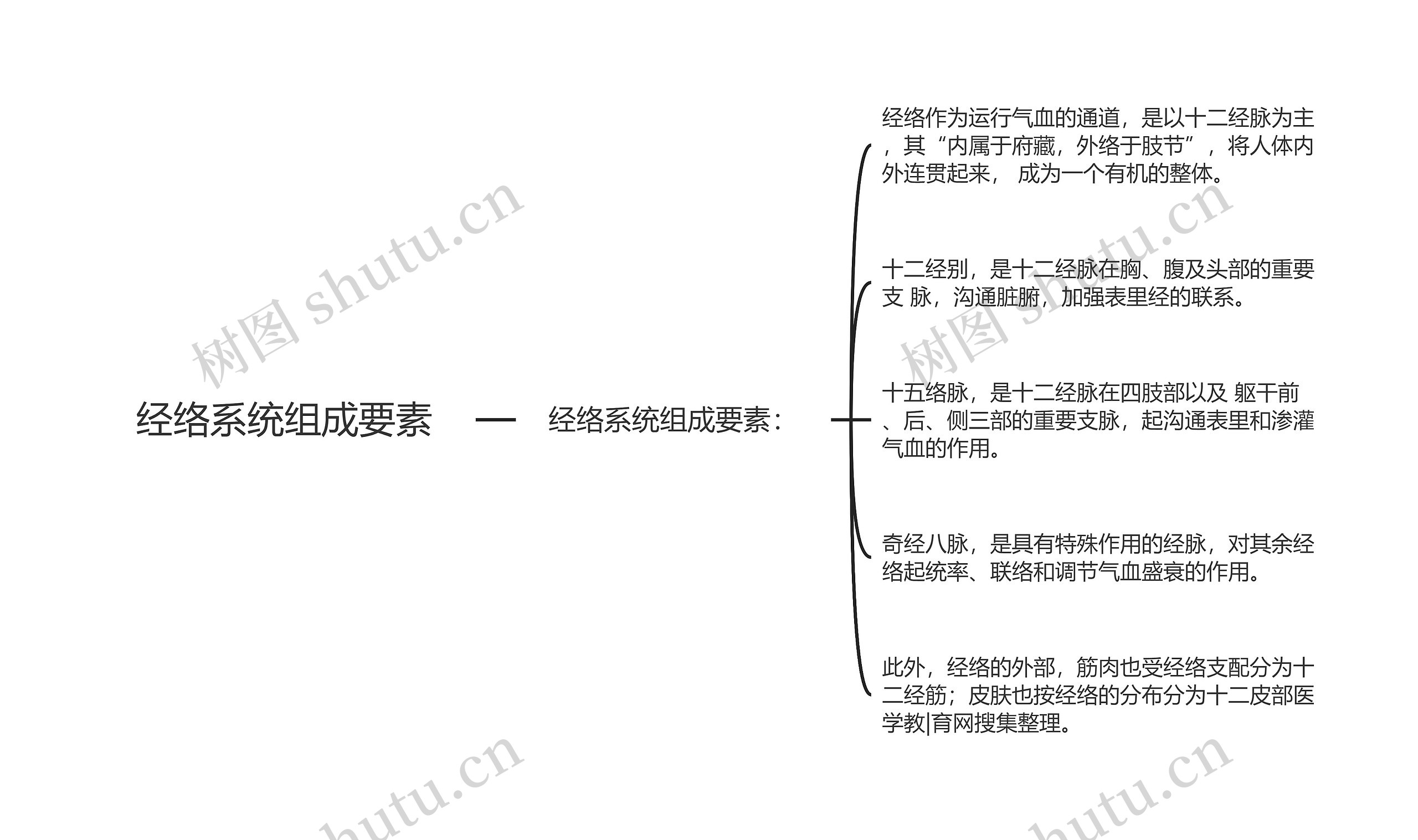 经络系统组成要素思维导图