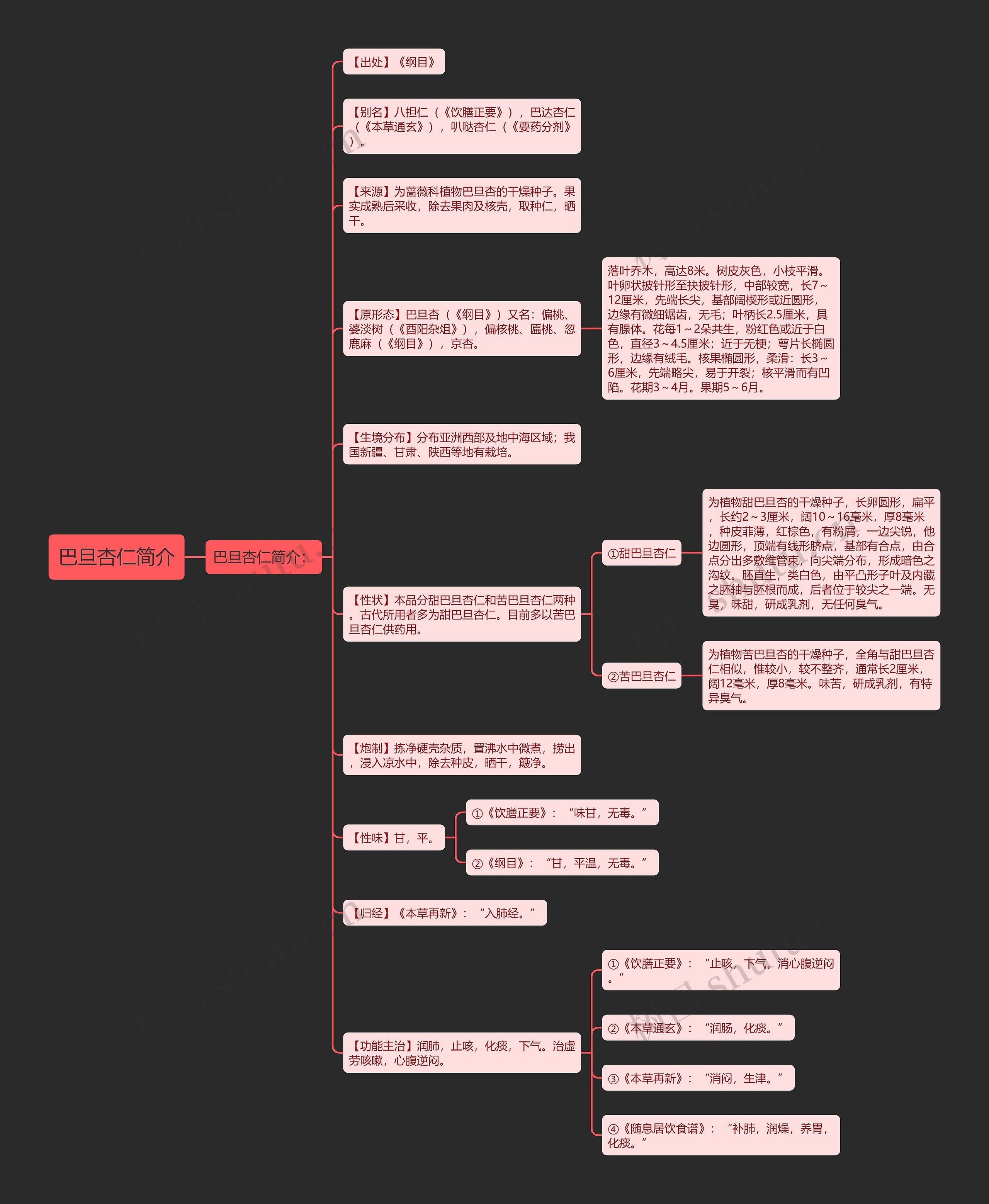 巴旦杏仁简介思维导图