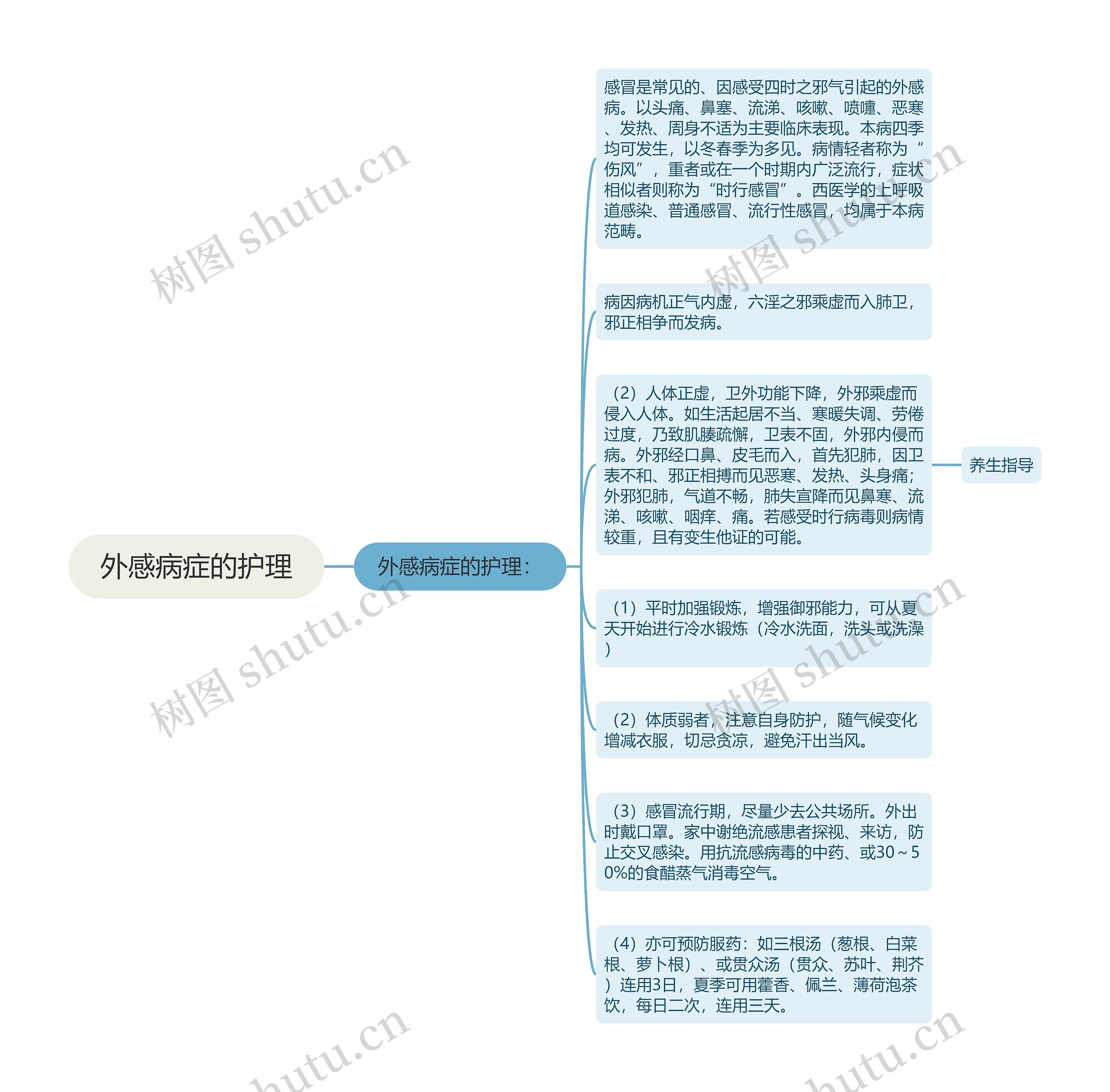 外感病症的护理思维导图