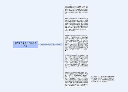 制作全口义齿时三种颌位关系