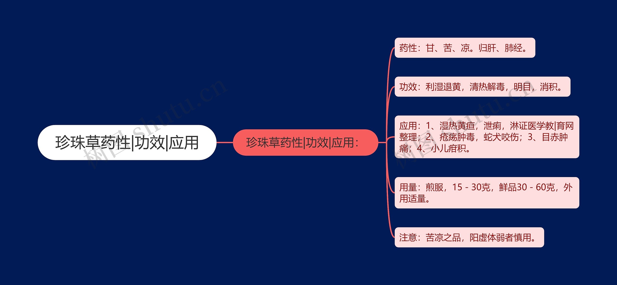 珍珠草药性|功效|应用思维导图