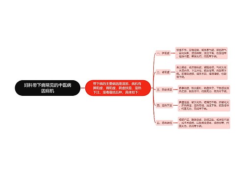 妇科带下病常见的中医病因病机