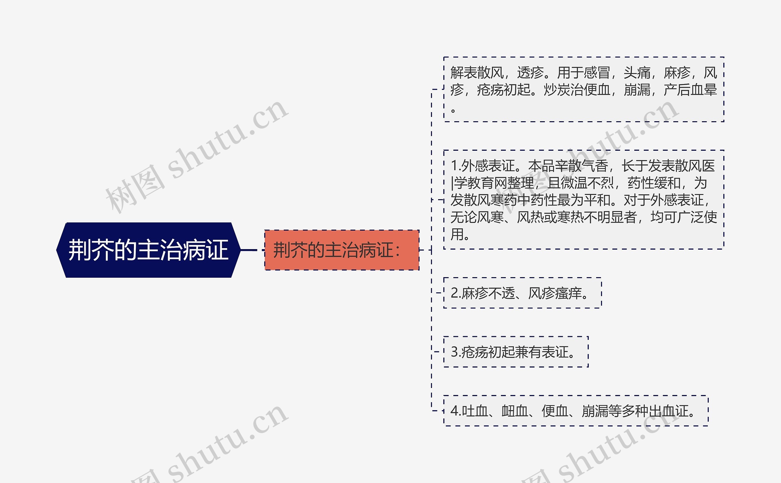 荆芥的主治病证思维导图