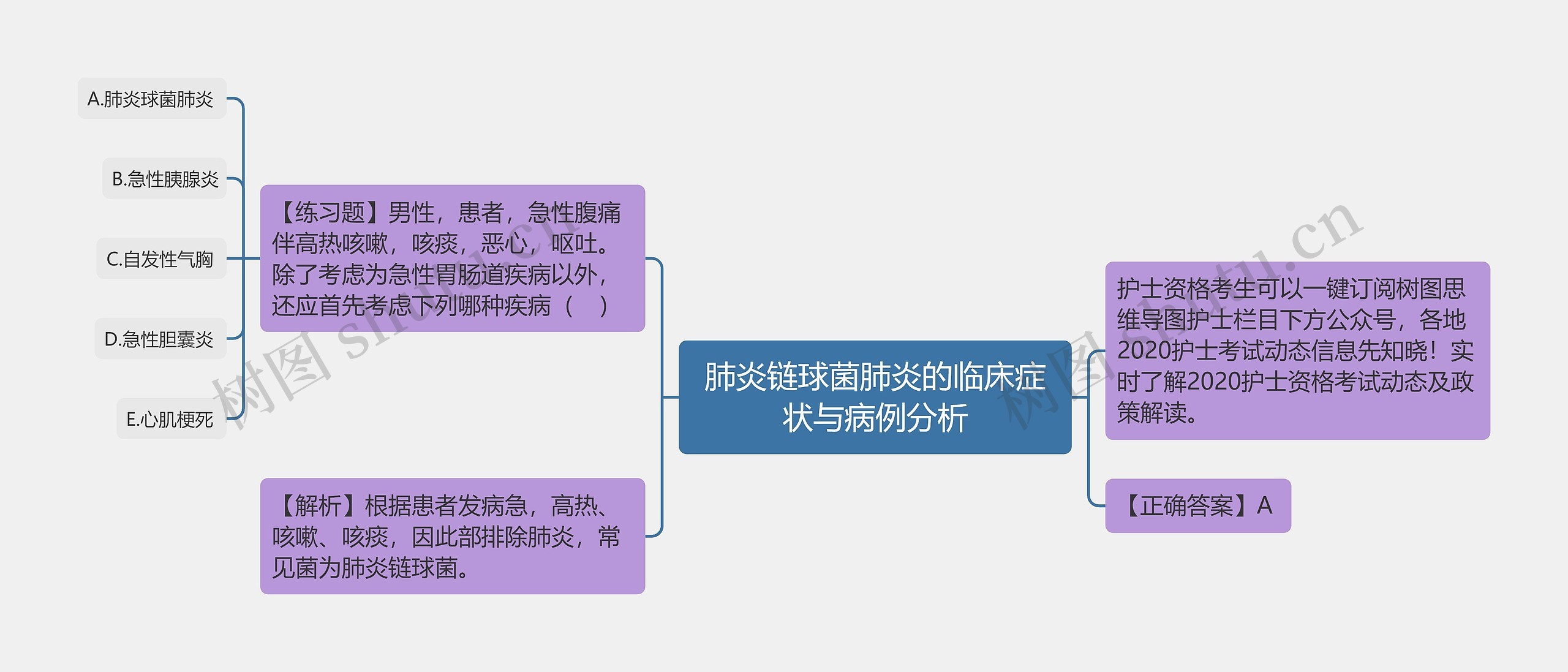 肺炎链球菌肺炎的临床症状与病例分析思维导图