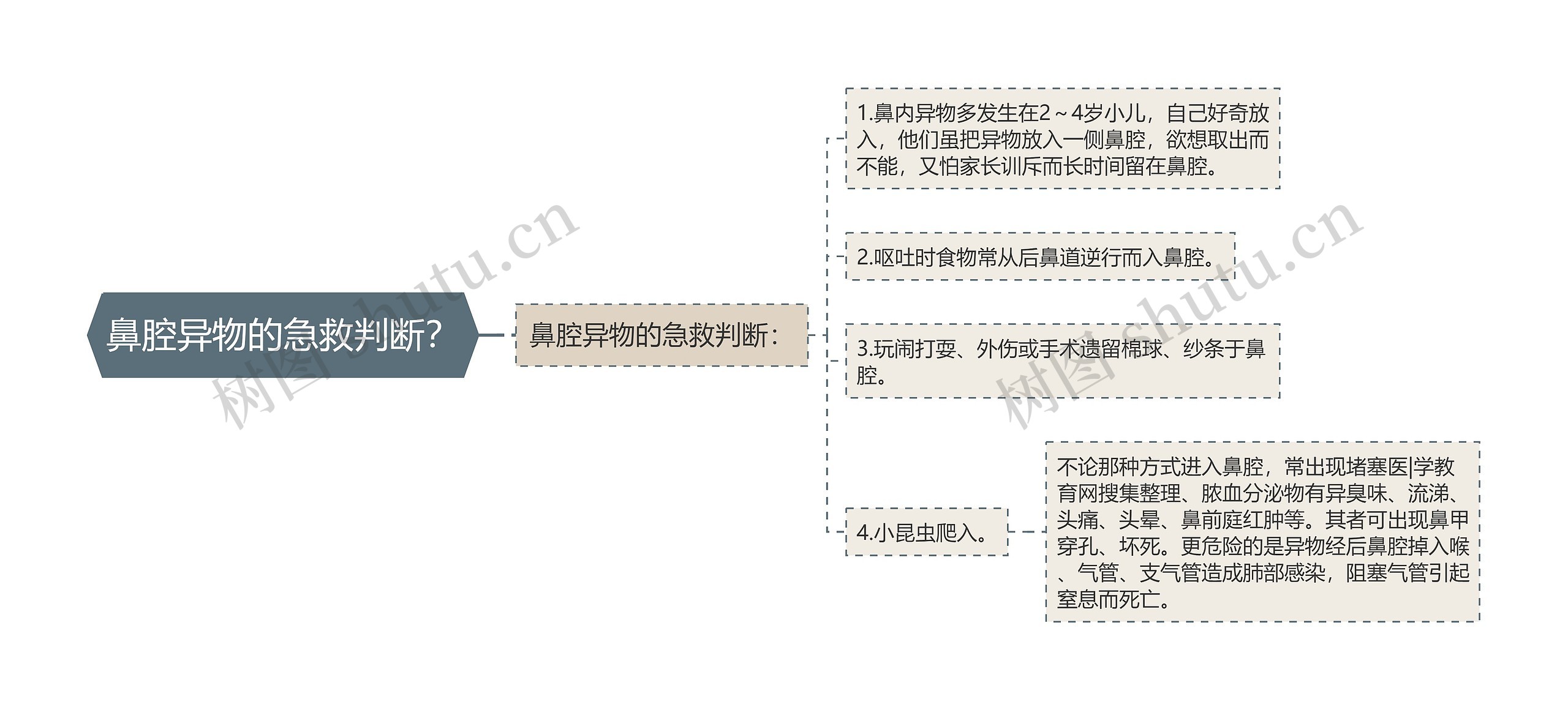 鼻腔异物的急救判断？思维导图