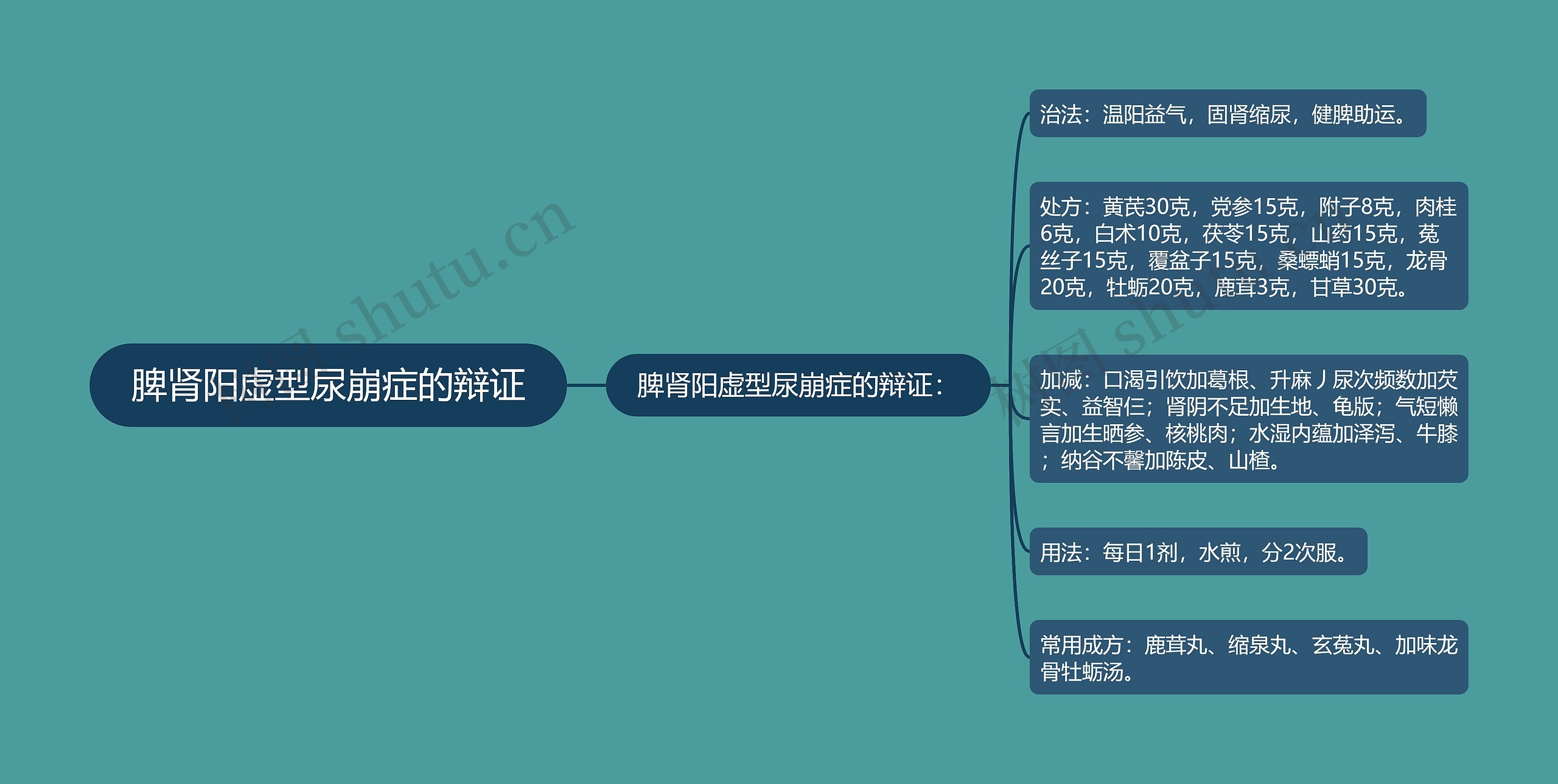 脾肾阳虚型尿崩症的辩证思维导图