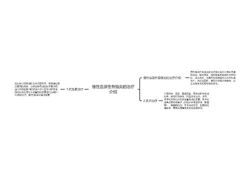 慢性血源性骨髓炎的治疗介绍