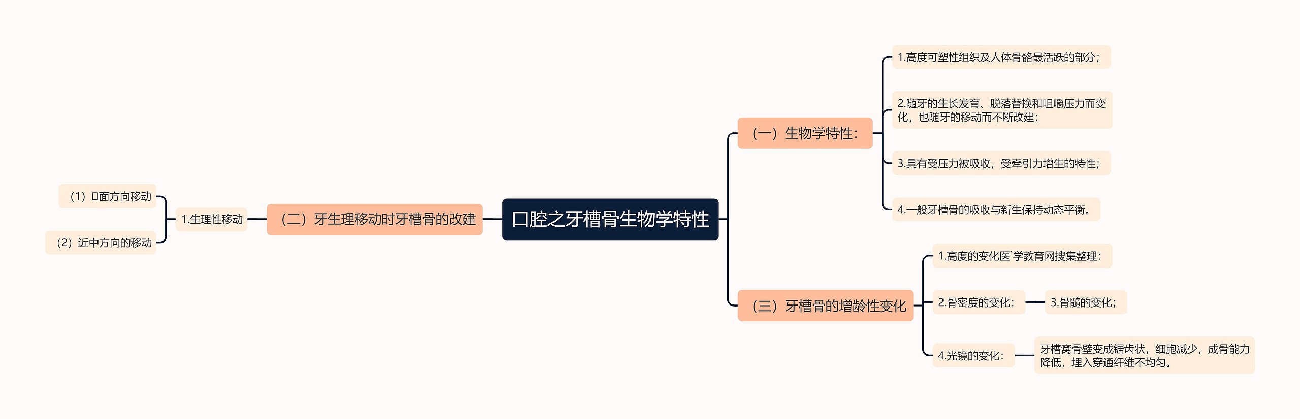 口腔之牙槽骨生物学特性思维导图