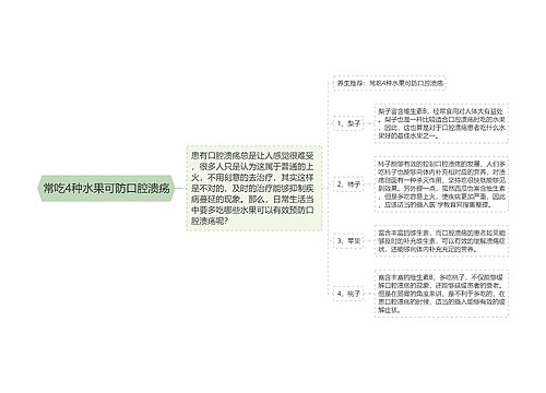 常吃4种水果可防口腔溃疡