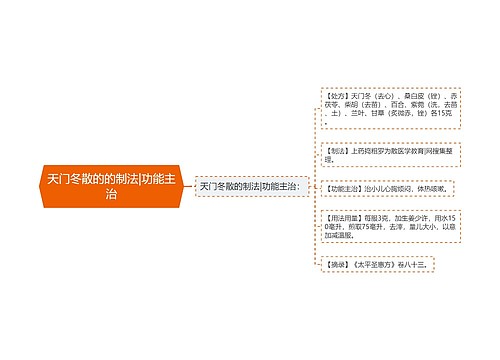 天门冬散的的制法|功能主治